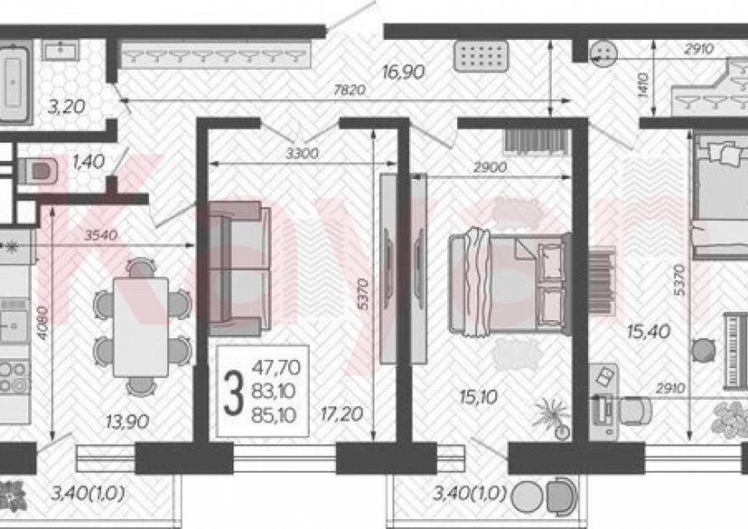 Продажа 3-комн. квартиры, 83.1 кв.м фото 0