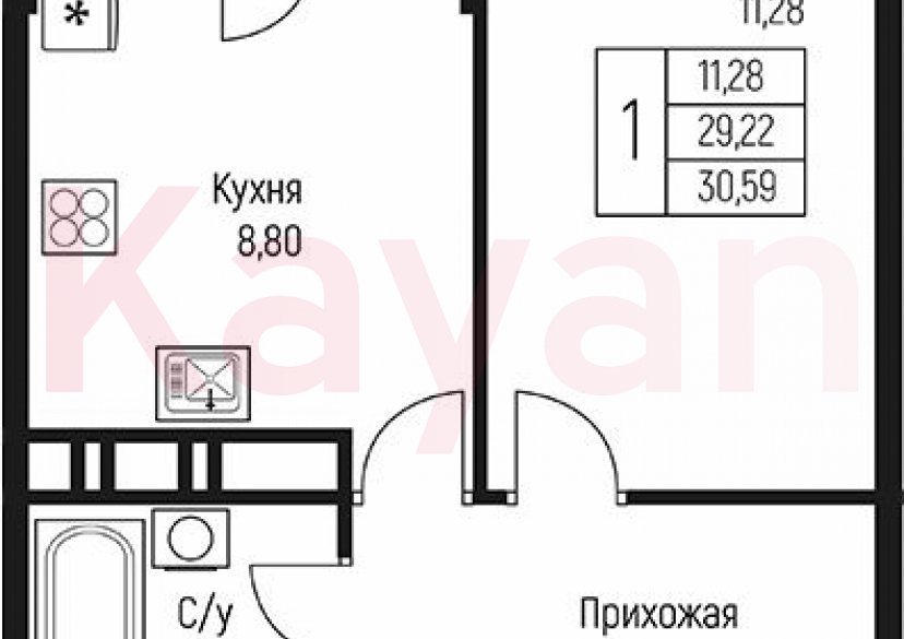 Продажа 1-комн. квартиры, 29.22 кв.м фото 0