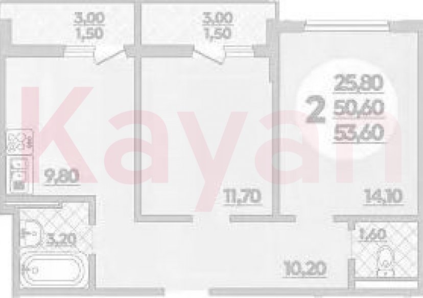 Продажа 2-комн. квартиры, 50.6 кв.м фото 0