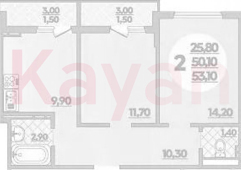 Продажа 2-комн. квартиры, 50.1 кв.м фото 0