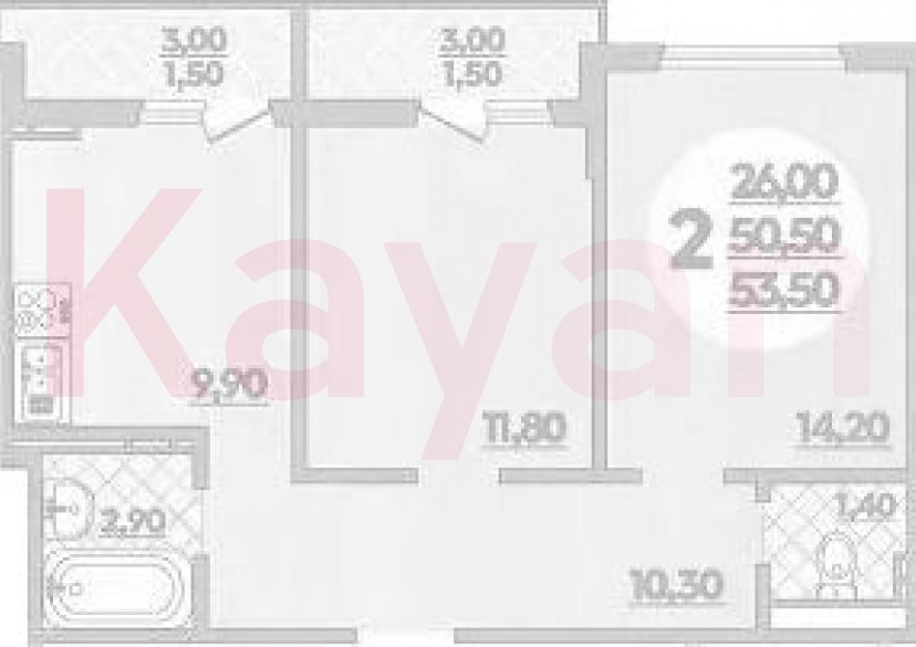 Продажа 2-комн. квартиры, 50.5 кв.м фото 0