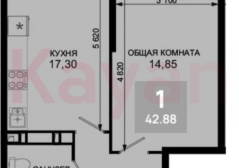 Продажа 2-комн. квартиры, 41.85 кв.м фото 0