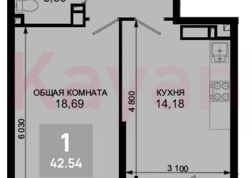 Продажа 1-комн. квартиры, 41.51 кв.м фото 0