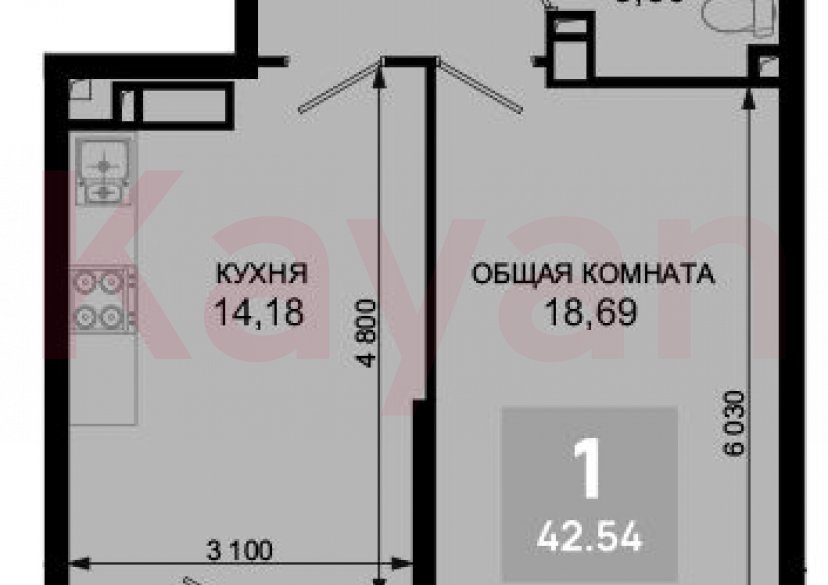 Продажа 1-комн. квартиры, 41.51 кв.м фото 0