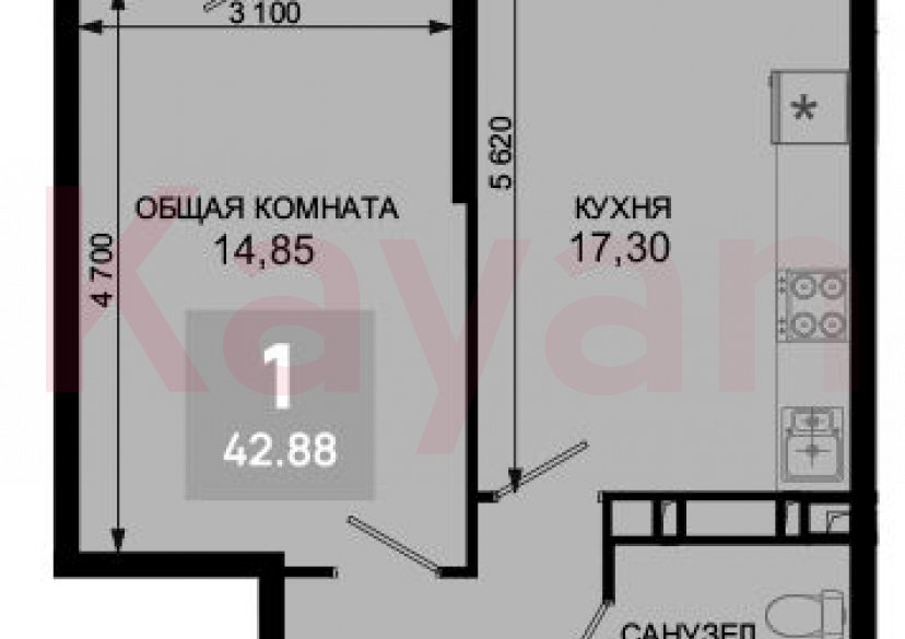 Продажа 2-комн. квартиры, 41.85 кв.м фото 0