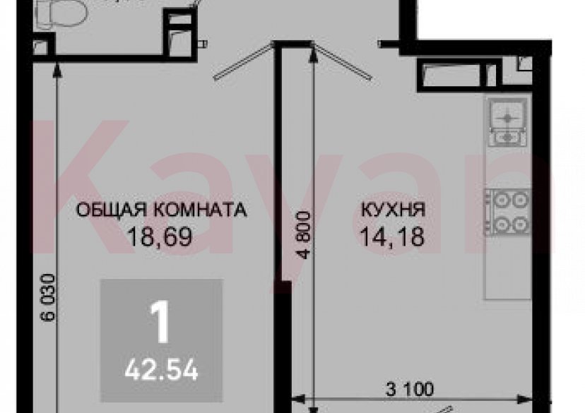 Продажа 1-комн. квартиры, 41.51 кв.м фото 0