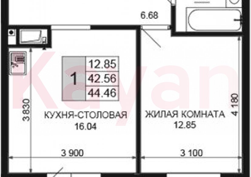 Продажа 2-комн. квартиры, 42.56 кв.м фото 0