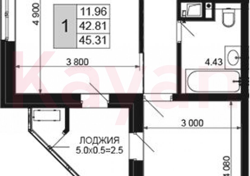 Продажа 2-комн. квартиры, 42.81 кв.м фото 0