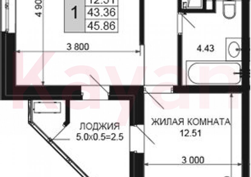 Продажа 2-комн. квартиры, 43.36 кв.м фото 0