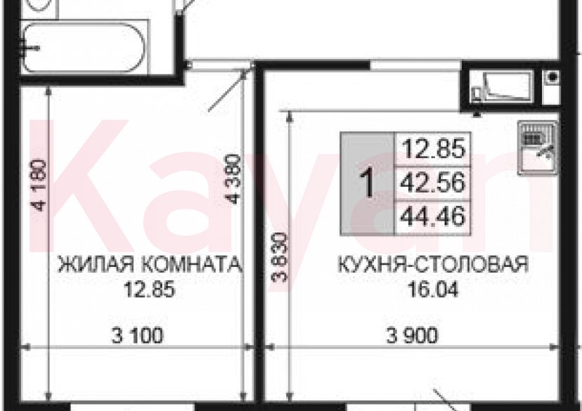 Продажа 2-комн. квартиры, 42.56 кв.м фото 0