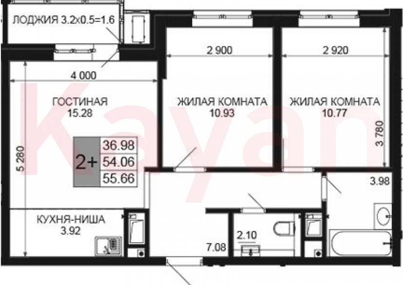 Продажа 3-комн. квартиры, 54.06 кв.м фото 0