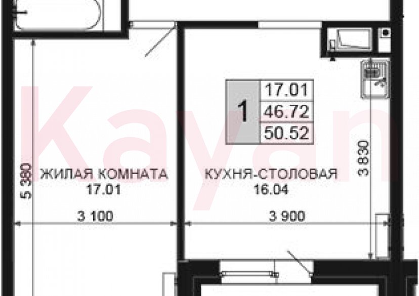 Продажа 2-комн. квартиры, 46.72 кв.м фото 0