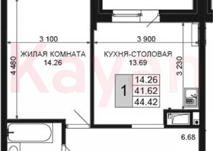 Продажа 1-комн. квартиры, 41.62 кв.м фото 0