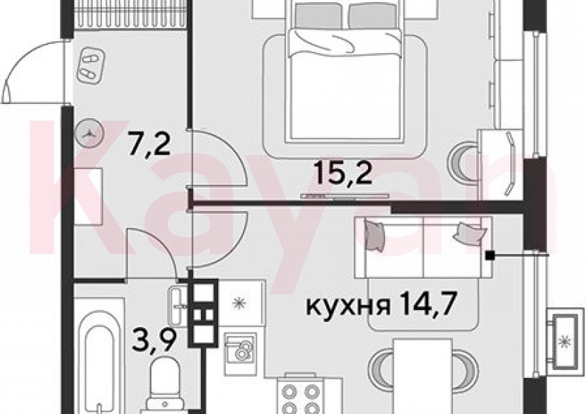 Продажа 1-комн. квартиры, 41 кв.м фото 0