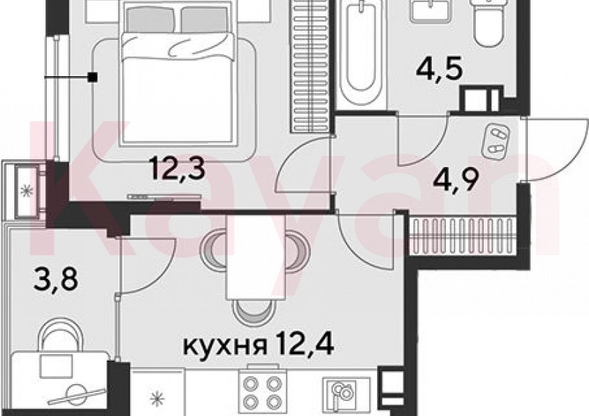 Продажа 1-комн. квартиры, 34.1 кв.м фото 0