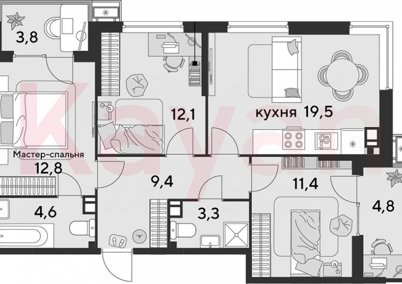 Продажа 4-комн. квартиры, 73.1 кв.м фото 0