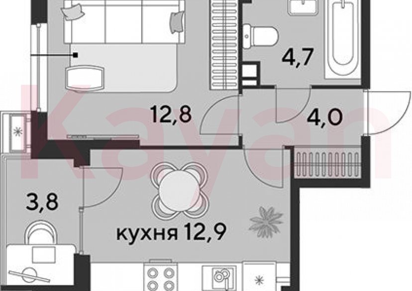 Продажа 1-комн. квартиры, 34.4 кв.м фото 0