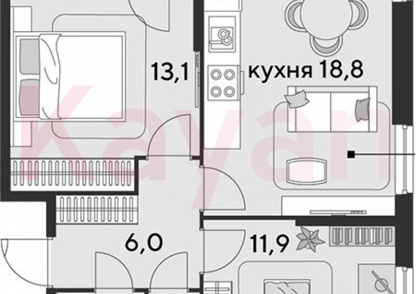 Продажа 3-комн. квартиры, 54.5 кв.м фото 0