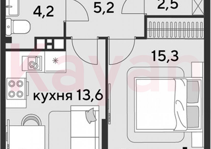 Продажа 1-комн. квартиры, 40.8 кв.м фото 0