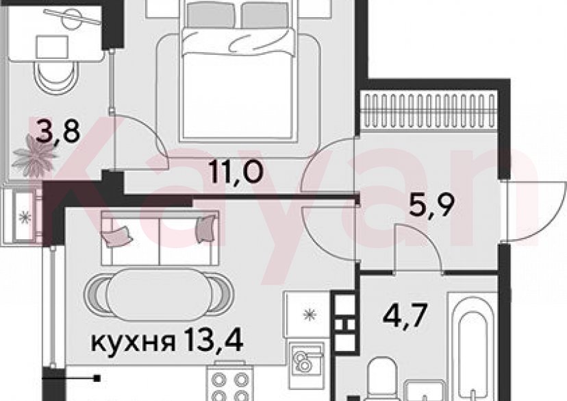 Продажа 1-комн. квартиры, 35 кв.м фото 0