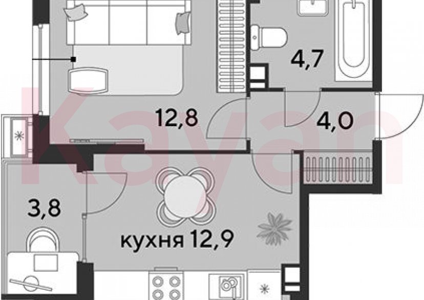 Продажа 1-комн. квартиры, 34.4 кв.м фото 0