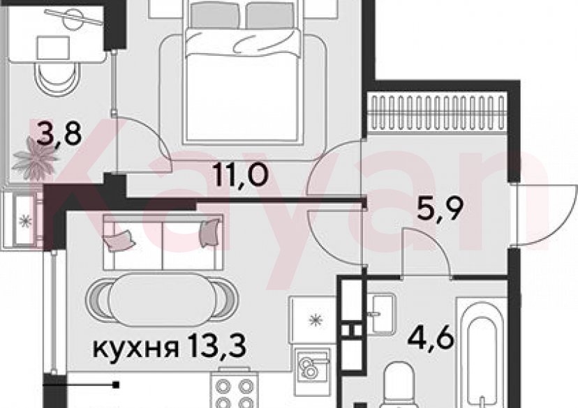 Продажа 1-комн. квартиры, 34.8 кв.м фото 0