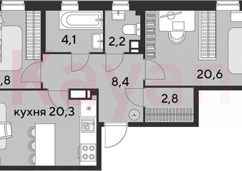 Продажа 3-комн. квартиры, 72.2 кв.м фото 0