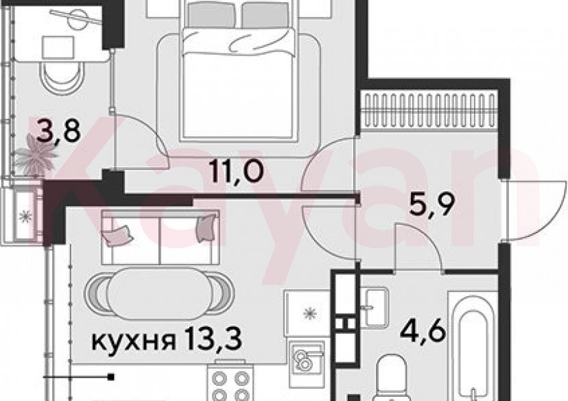 Продажа 1-комн. квартиры, 34.8 кв.м фото 0