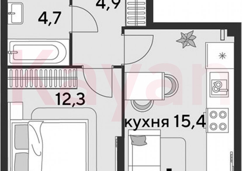 Продажа 2-комн. квартиры, 37.3 кв.м фото 0