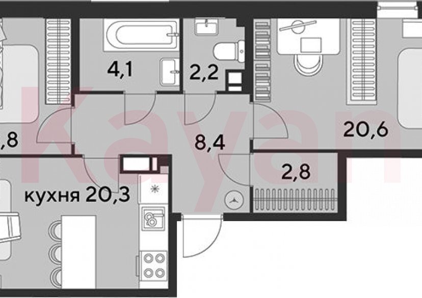 Продажа 3-комн. квартиры, 72.2 кв.м фото 0