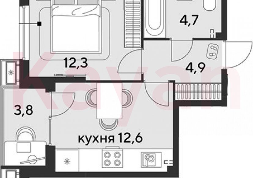 Продажа 1-комн. квартиры, 34.5 кв.м фото 0