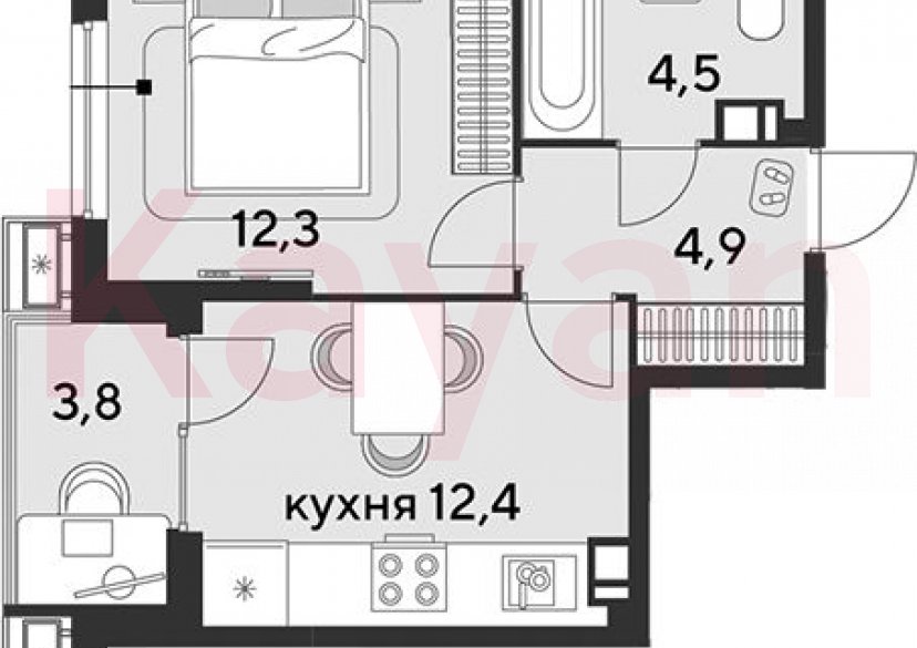 Продажа 1-комн. квартиры, 34.1 кв.м фото 0