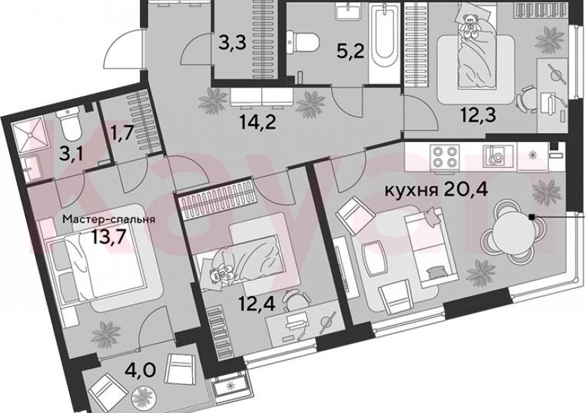 Продажа 4-комн. квартиры, 86.3 кв.м фото 0