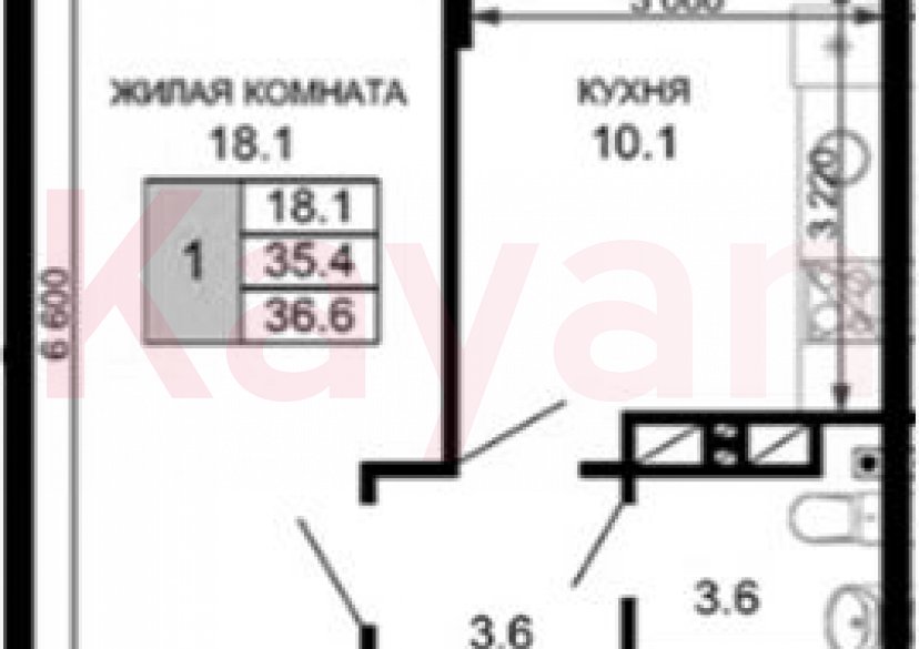 Продажа 1-комн. квартиры, 35.4 кв.м фото 0