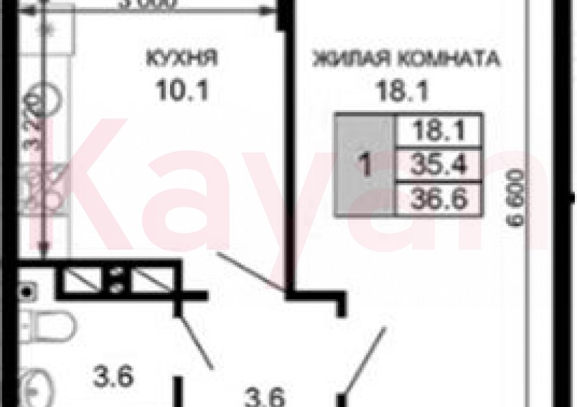 Продажа 1-комн. квартиры, 35.4 кв.м фото 0