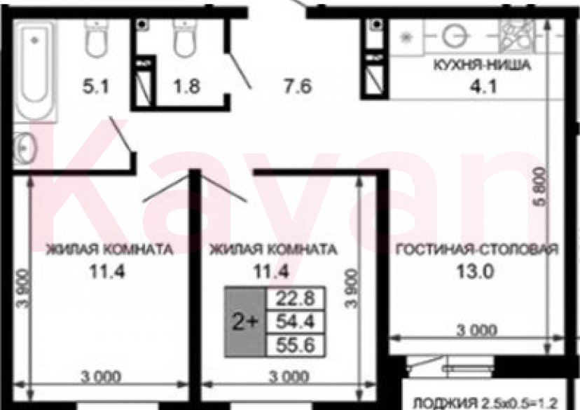 Продажа 3-комн. квартиры, 54.4 кв.м фото 0