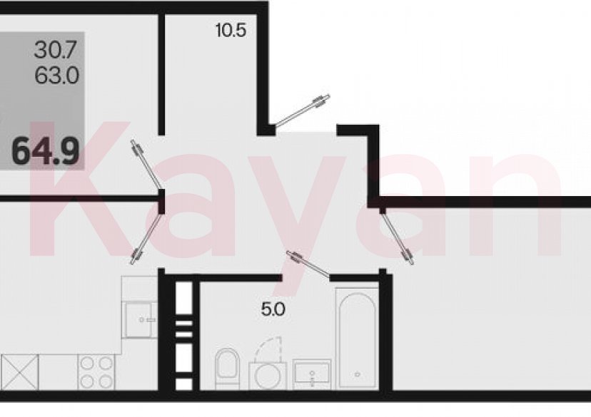 Продажа 3-комн. квартиры, 63 кв.м фото 0