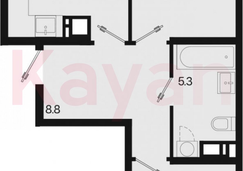 Продажа 2-комн. квартиры, 55.9 кв.м фото 0