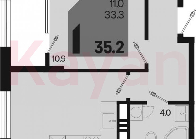 Продажа 1-комн. квартиры, 33.3 кв.м фото 0