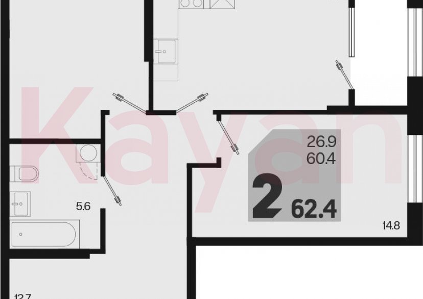 Продажа 3-комн. квартиры, 60.4 кв.м фото 0