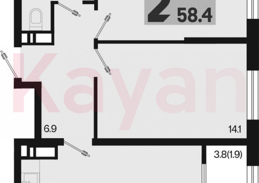 Продажа 3-комн. квартиры, 56.5 кв.м фото 0