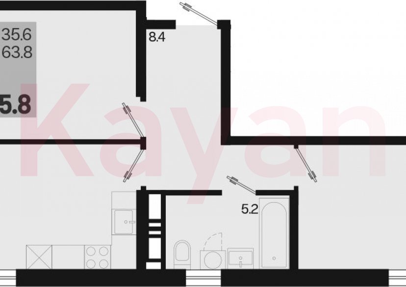 Продажа 2-комн. квартиры, 63.8 кв.м фото 0