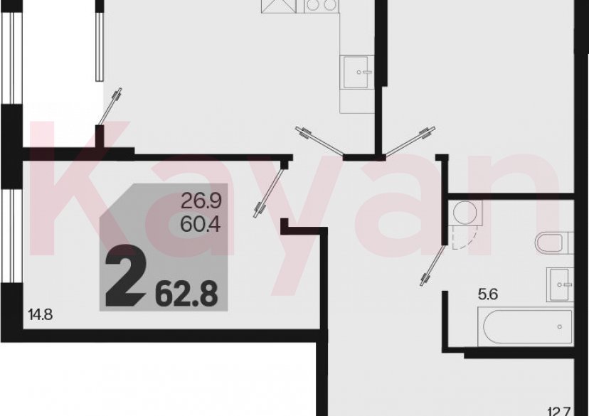 Продажа 3-комн. квартиры, 60.4 кв.м фото 0