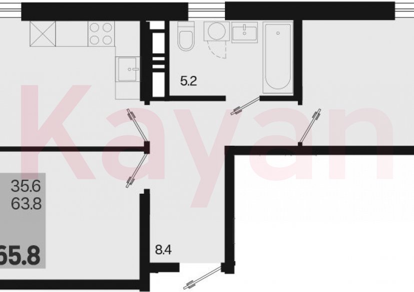 Продажа 2-комн. квартиры, 63.8 кв.м фото 0