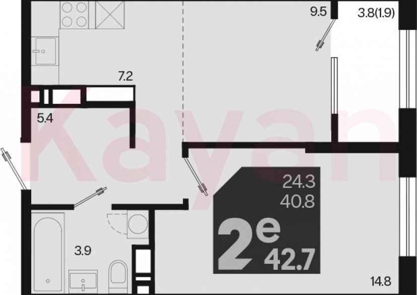 Продажа 2-комн. квартиры, 40.8 кв.м фото 0