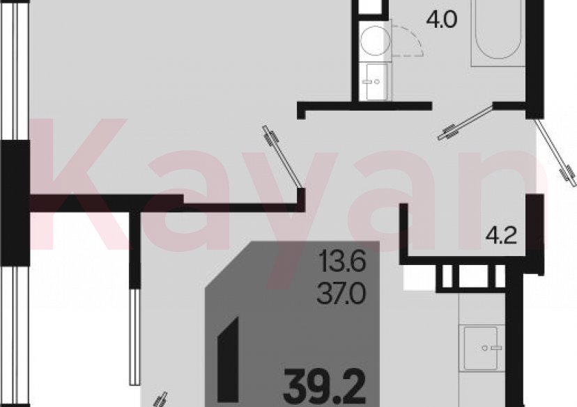 Продажа 2-комн. квартиры, 37 кв.м фото 0