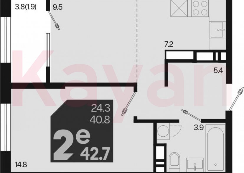 Продажа 2-комн. квартиры, 40.8 кв.м фото 0