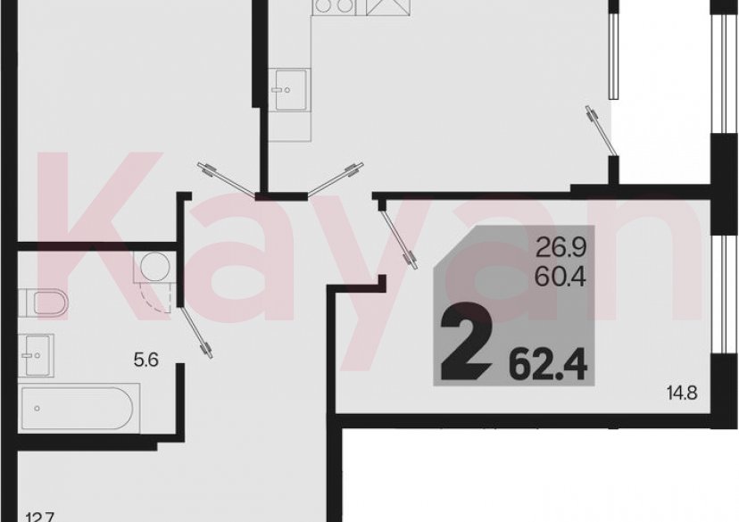 Продажа 3-комн. квартиры, 60.4 кв.м фото 0