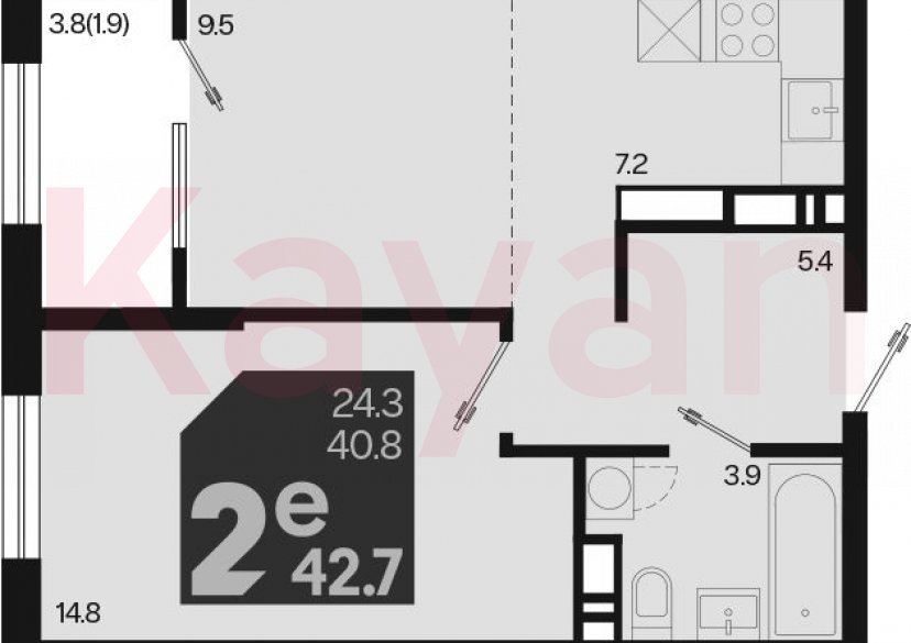 Продажа 2-комн. квартиры, 40.8 кв.м фото 0