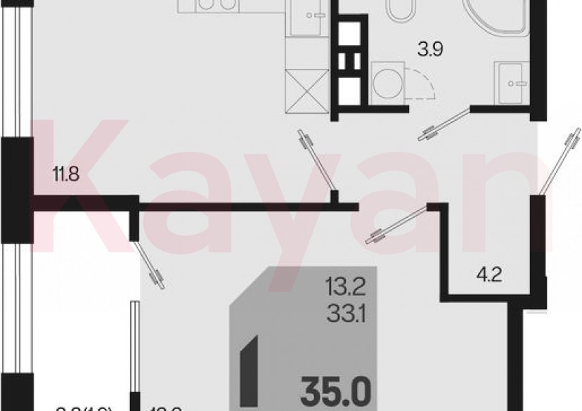 Продажа 1-комн. квартиры, 33.1 кв.м фото 0